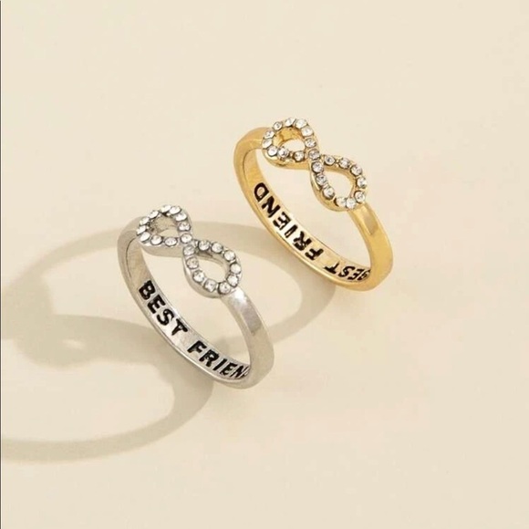Best Friend Infinity Gold And Silver Ring Set - Picture 1 of 12